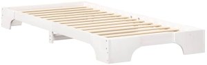 vidaXL Stelaż łóżkowy z przechowywaniem Biały 100 x 210 cm drewno 2