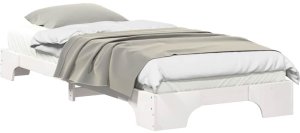 vidaXL Stelaż łóżkowy z przechowywaniem Biały 100 x 210 cm drewno 3