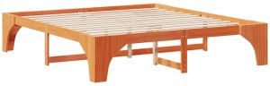 vidaXL Stelaż łóżkowy Brązowy 180 x 200 cm Lite drewno sosnowe 2
