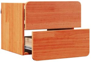 vidaXL Stolik nocny Woskowy brąz 39 x 34 x 33 cm Lite drewno sosnowe 5