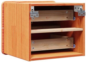 vidaXL Stolik nocny Woskowy brąz 39 x 34 x 33 cm Lite drewno sosnowe 8