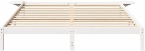 vidaXL Stelaż łóżka z stolikami nocnymi Biały 180 x 200 cm Biały 5