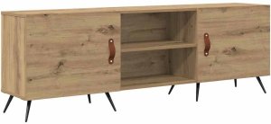 vidaXL Szafka pod telewizor z półką dąb artisan 150 x 30 x 50 cm 2