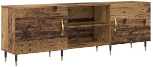vidaXL Szafka pod telewizor z półką Stare drewno 150 x 30 x 50 cm 2
