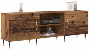 vidaXL Szafka pod telewizor z półką Stare drewno 150 x 30 x 50 cm 3