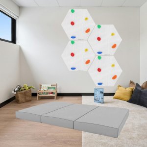 Materac gimnastyczny KIDS 150x50x5 cm 3-częściowy składany beżowy 2