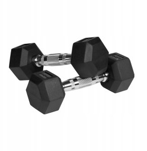 Hantle żeliwne gumowane HEX 2x2.5 kg REBEL ACTIVE 2