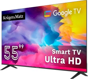 Telewizor Kruger&Matz Telewizor 55" UHD Google TV 5.0 DVB-T2/T/C H.265 HEVC 3