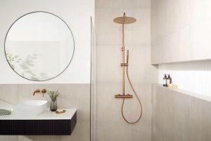 KFA deszczownia z baterią termostatyczną Moza Premium, miedź szczotkowana PVD 5736-920-34 3