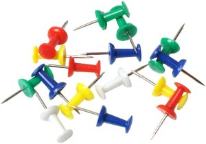 Zestaw Pinezki Do Tablicy Korkowej Biurowe Szkolne Kolorowe 40szt. LEAN 2