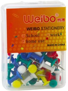 Zestaw Pinezki Do Tablicy Korkowej Biurowe Szkolne Kolorowe 40szt. LEAN 4