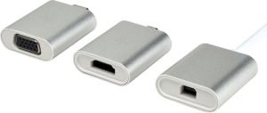 Adapter USB SilverStone Brak USB-C - HDMI USB-C - VGA USB-C - DisplayPort Mini Srebrny  (SST-EP11S) 12