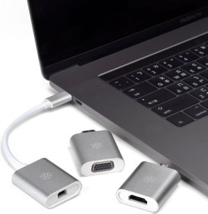Adapter USB SilverStone Brak USB-C - HDMI USB-C - VGA USB-C - DisplayPort Mini Srebrny  (SST-EP11S) 3