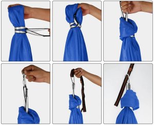 HUŚTAWKA SENSORYCZNA TERAPEUTYCZNA DLA DZIECI HAMAK 280x150cm 100kg Granatowy 4