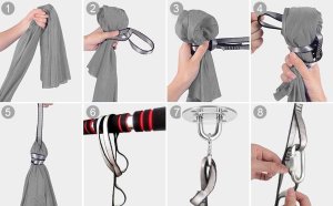 HUŚTAWKA SENSORYCZNA TERAPEUTYCZNA DLA DZIECI HAMAK 280x150cm 100kg Szara 6