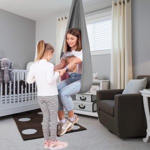 HUŚTAWKA SENSORYCZNA TERAPEUTYCZNA DLA DZIECI HAMAK 280x150cm 100kg Szara 8