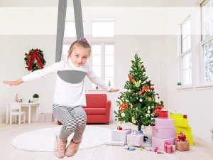 HUŚTAWKA SENSORYCZNA TERAPEUTYCZNA DLA DZIECI HAMAK 280x150cm 100kg Szara 10