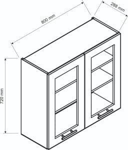 Szafka kuchenna przeszklona 80 NATALIA WS80 biała połysk STOLKAR 4