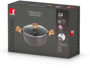 GARNEK MULTICLAD 24cm Z POKRYWĄ BERGNER BG-56037 CHARCOAL 5