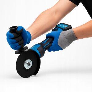 SZLIFIERKA KĄTOWA AKUMULATOROWA BEZSZCZOTKOWA GUMÓWKA KĄTÓWKA AKU 4 Ah DIAX 5