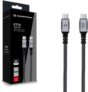 Kabel USB Conceptronic USB-C - USB-C 2 m Czarny (ETTA07B20) 3