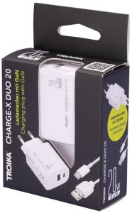 TROIKA CHA20/WH ładowarka do urządzeń przenośnych Smartfon, Tablet Biały Prąd przemienny Szybkie ładowanie Wewnętrzna 5