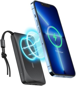 VEGER powerbank 10000 mAh z ładowaniem indukcyjnym kompatybilny z MagSafe PD QC3.0 2A 20W MagOn (VP1151 / W1151) czarny 8