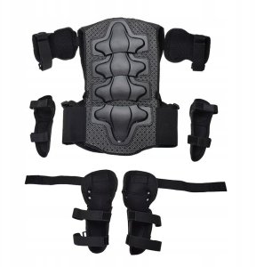 Zbroja Ochronna Dla Dzieci 5-13 Lat Czarna Na Rower Deskorolkę Hulajnogę 2