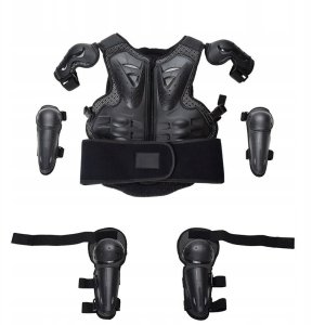 Zbroja Ochronna Dla Dzieci 5-13 Lat Czarna Na Rower Deskorolkę Hulajnogę 5