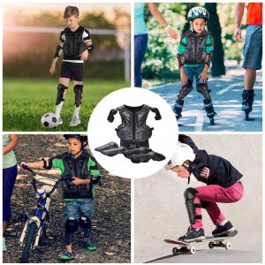 Zbroja Ochronna Dla Dzieci 5-13 Lat Czarna Na Rower Deskorolkę Hulajnogę 7