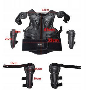 Zbroja Ochronna Dla Dzieci 5-13 Lat Czarna Na Rower Deskorolkę Hulajnogę 8