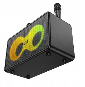 Bezprzewodowy Zestaw Karaoke LED Głośnik 2 Mikrofony Bluetooth Dom Impreza 3