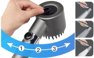 SŁUCHAWKA GŁOWICA PRYSZNICOWA OSZCZĘDNA Z FILTREM Z FUNKCJĄ MASAŻU 3 TRYBY 14