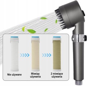 SŁUCHAWKA GŁOWICA PRYSZNICOWA OSZCZĘDNA Z FILTREM Z FUNKCJĄ MASAŻU 3 TRYBY 6