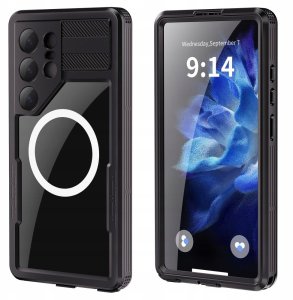 Alogy Etui wodoodporne MagSafe czarne do Samsung Galaxy S25 Ultra IP68 6