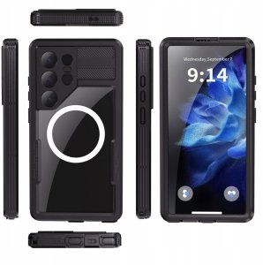 Alogy Etui wodoodporne MagSafe czarne do Samsung Galaxy S25 Ultra IP68 8