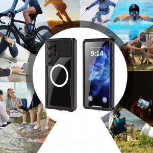 Alogy Etui wodoodporne MagSafe czarne do Samsung Galaxy S25 Ultra IP68 10