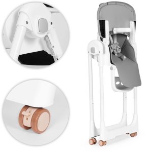 Krzesełko fotelik do karmienia regulacja wysokości ekoskóra pasy podwójna tacka ECOTOYS EDUKAMP 4