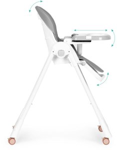 Krzesełko fotelik do karmienia regulacja wysokości ekoskóra pasy podwójna tacka ECOTOYS EDUKAMP 7