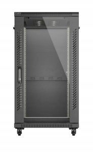 SZAFA INSTALACYJNA RACK STOJĄCA 19" 22U 600X1000 CZARNA DRZWI PRZESZKLONE LANBERG (FLAT PACK) 2