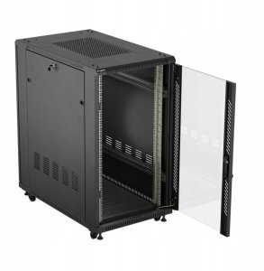 SZAFA INSTALACYJNA RACK STOJĄCA 19" 22U 600X1000 CZARNA DRZWI PRZESZKLONE LANBERG (FLAT PACK) 5