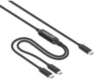 Kabel USB Manhattan USB-C - 2x USB-C 2 m Czarny (355810) 3