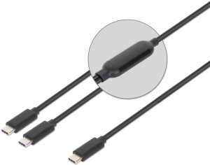 Kabel USB Manhattan USB-C - 2x USB-C 2 m Czarny (355810) 9