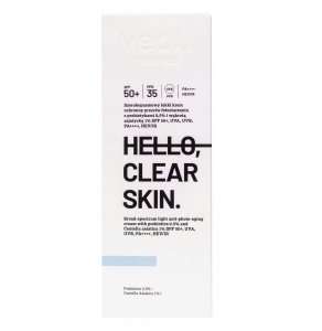 VEOLI BOTANICA_Hello Clear Skin szerokopasmowy lekki krem ochronny przeciw fotostarzeniu z Prebiotykami 0,5% i Wąkrotą Azjatycką 1% SPF50+ 50ml 3