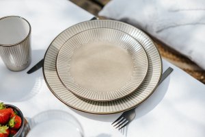 PLATE PAD PRINT MET RIM BROWN 27CM 3