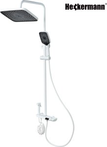 Biały zestaw prysznicowy Heckermann LS06 kolumna natryskowa z baterią termostat deszczownica 4w1 13