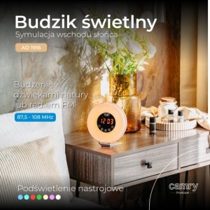 Lampka biurkowa Adler Budzik świetlny AD 1916 19