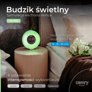 Lampka biurkowa Adler Budzik świetlny AD 1916 20