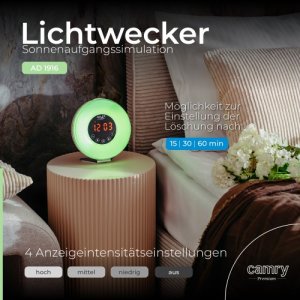 Lampka biurkowa Adler Budzik świetlny AD 1916 24