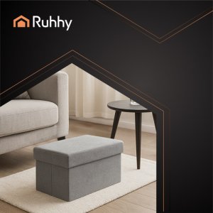 Pufa materiaowa szara 76x38x38cm Ruhhy 26131 6